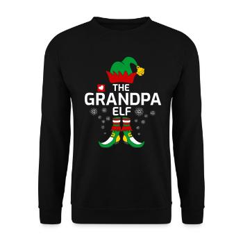 Grandpa Elf Matching Family Christmas tees Pajamas - Unisex Pullover - Schwarz - Vorne - Alina (178cm) & Michal (187cm)