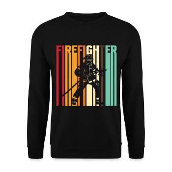 Fire Firefighter Firefighter Rescuer Gift - Unisex Sweatshirt - black - Front - Alina (178cm) & Michal (187cm)