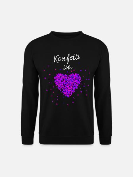 Konfetti im Herzen Fasching Karneval Konfetti - Unisex Pullover - Schwarz