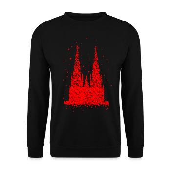 Kölner Dom Fasching Karneval Konfetti Kostüm - Unisex Pullover - Schwarz - Vorne - Alina (178cm) & Michal (187cm)