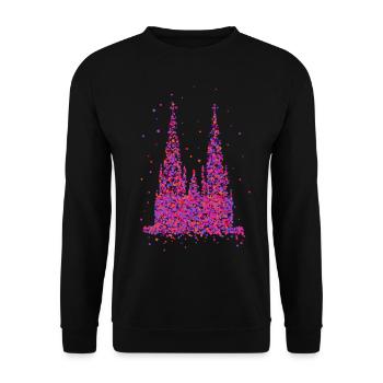 Kölner Dom Fasching Karneval Konfetti Kostüm - Unisex Pullover - Schwarz - Vorne - Alina (178cm) & Michal (187cm)
