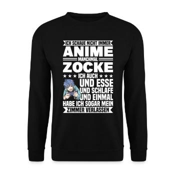 Manchmal Zocke Ich Auch - Unisex Pullover - Schwarz - Vorne - Alina (178cm) & Michal (187cm)