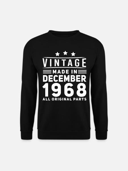Dezember 1968 Orginal Vintage - Unisex Pullover - Schwarz