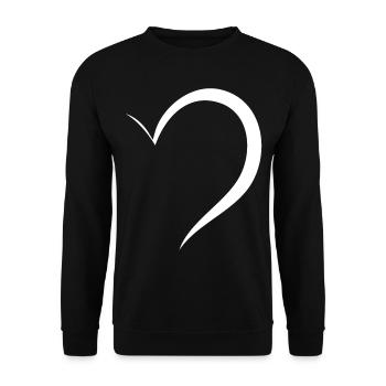 Half White Heart - Unisex Sweatshirt - black - Front - Alina (178cm) & Michal (187cm)