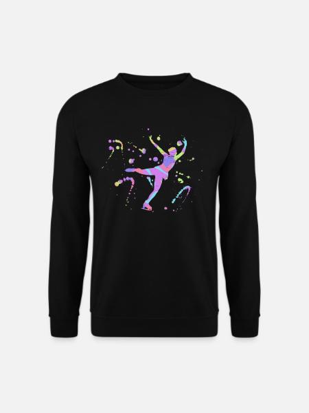 Eisläufer Eiskunstlauf Silhouette - Unisex Pullover - Schwarz