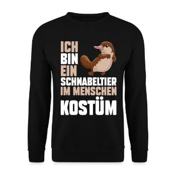 ich bin ein Schnabeltier - Unisex Pullover - Schwarz - Vorne - Alina (178cm) & Michal (187cm)