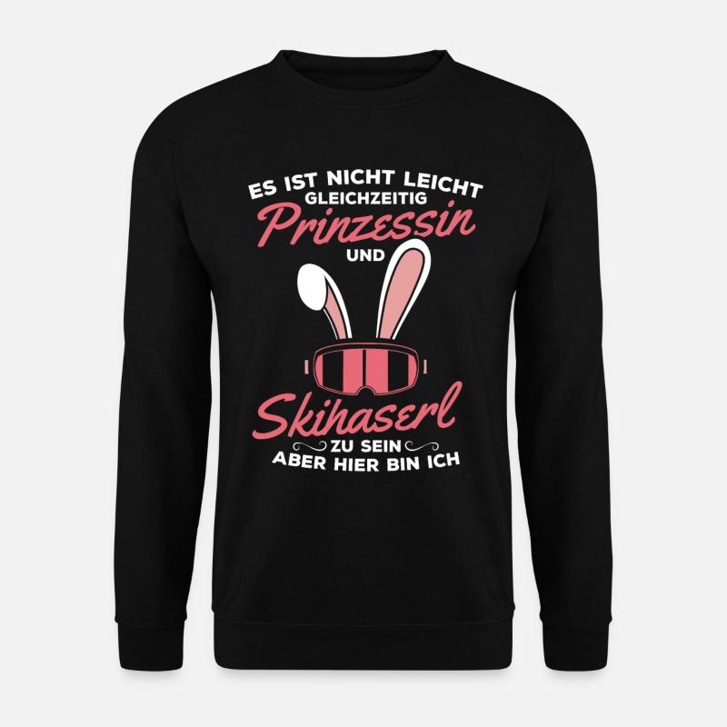 Skifahrer Prinzessin Skifahren Skihaserl Skiing - Unisex Pullover - Schwarz