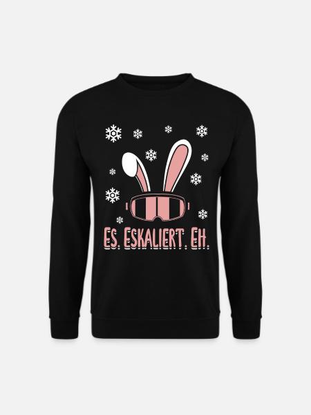 Skifahrer Es Eskaliert Eh Party Skifahren Skiing - Unisex Pullover - Schwarz
