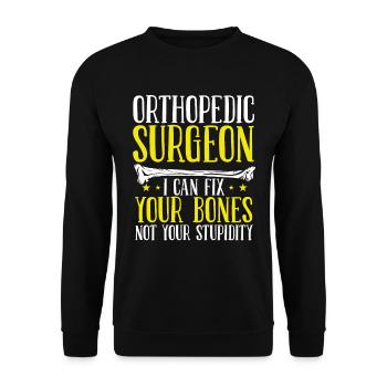 Orthopedic Bone Medical Doctor Orthopedist - Unisex Pullover - Schwarz - Vorne - Alina (178cm) & Michal (187cm)