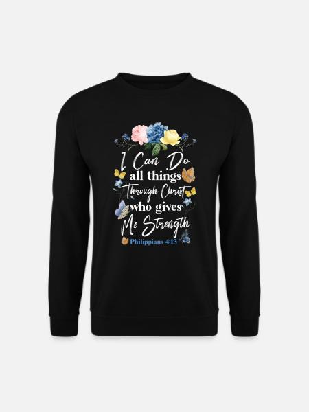 Christian Bible Verse Butterfly - Unisex Sweatshirt - black