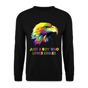 just a boy who loves eagles bird eagle - Unisex Sweatshirt - black - Front - Alina (178cm) & Michal (187cm)