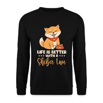 Shiba Inu Dog Gift Shiba Inu - Unisex Sweatshirt - black - Front - Alina (178cm) & Michal (187cm)