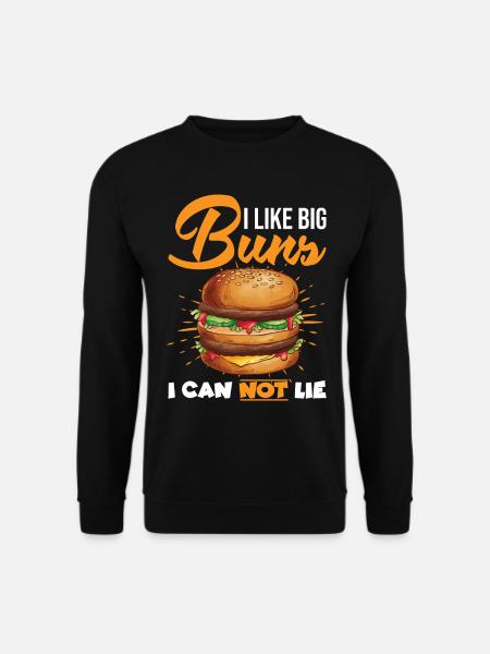 Hamburger Design für Fastfood und Burger Liebhaber - Unisex Pullover - Schwarz