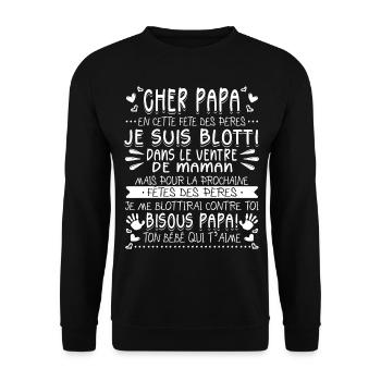 Futur Papa Fête Des Pères Futur Père - Sweat-shirt Unisexe - noir - Devant - Alina (178cm) & Michal (187cm)