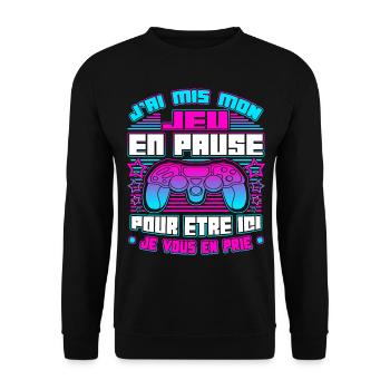 Gamer Gaming Drôle Jeux Vidéo - Sweat-shirt Unisexe - noir - Devant - Alina (178cm) & Michal (187cm)