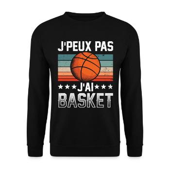 Joueur de Basket Basketball Basketteuse Basketeur - Sweat-shirt Unisexe - noir - Devant - Alina (178cm) & Michal (187cm)