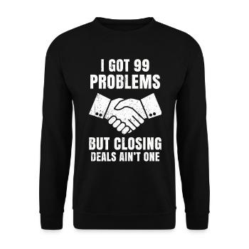 Makler Real Estate Immobilien Hausagent Vermieter - Unisex Pullover - Schwarz - Vorne - Alina (178cm) & Michal (187cm)