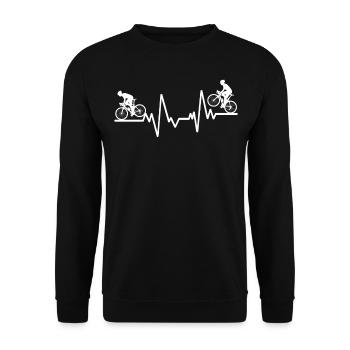 Rennräder Auf EKG -Linie - Unisex Pullover - Schwarz - Vorne - Alina (178cm) & Michal (187cm)