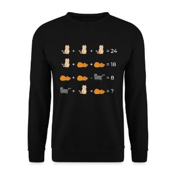 Cat Math Math Teacher Equations Gift - Unisex Sweatshirt - black - Front - Alina (178cm) & Michal (187cm)