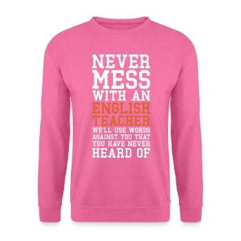 Englischlehrer Schule Unterricht English Geschenk - Unisex Pullover - Pink - Vorne