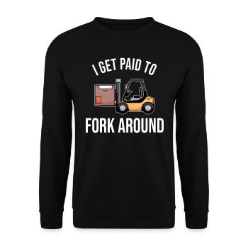 Staplerfahrer Gabelstaplerfahrer Stapler Spruch - Unisex Pullover - Schwarz - Vorne - Alina (178cm) & Michal (187cm)
