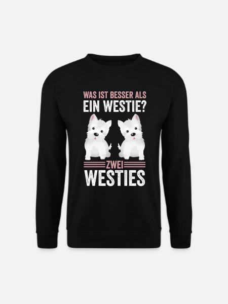 Zwei Westie White Terrier Hund Westie White Terri - Unisex Pullover - Schwarz