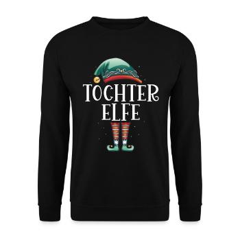 Weihnachten Partnerkostüm Tochter Elf Elfe Elfen - Unisex Pullover - Schwarz - Vorne - Alina (178cm) & Michal (187cm)