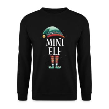 Weihnachten Partnerkostüm Kleiner Elf Elfe Elfen - Unisex Pullover - Schwarz - Vorne - Alina (178cm) & Michal (187cm)