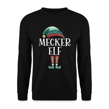 Weihnachten Partnerkostüm Mecker Elf Elfe Elfen - Unisex Pullover - Schwarz - Vorne - Alina (178cm) & Michal (187cm)