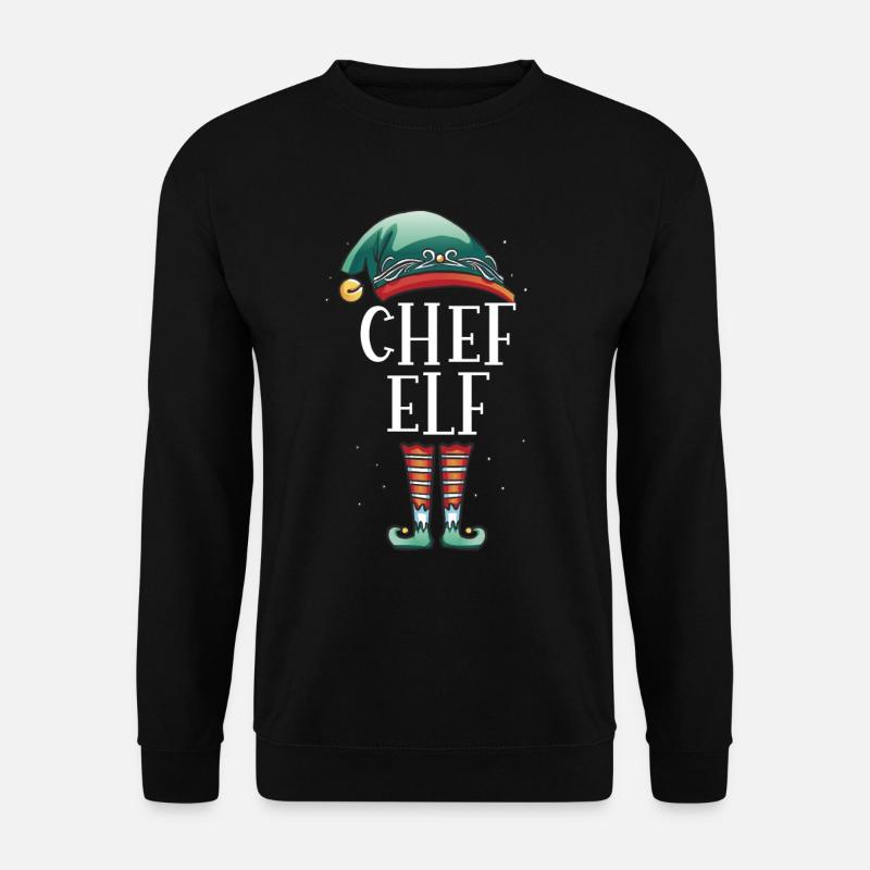 Weihnachten Partnerkostüm Chef Elf Elfe Elfen - Unisex Pullover - Schwarz