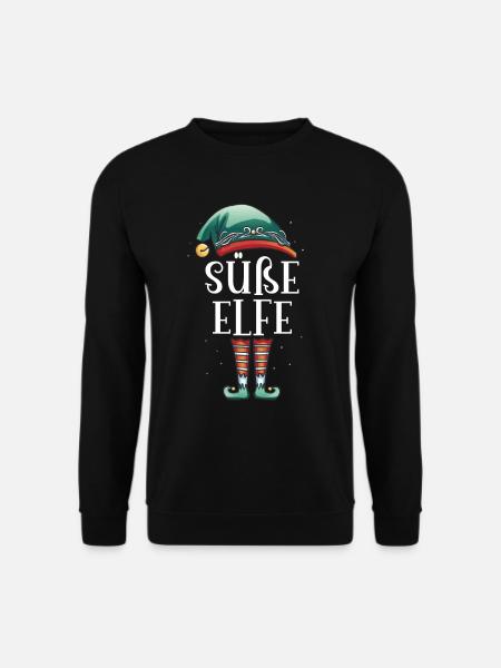 Weihnachten Partnerkostüm süße Elf Elfe Elfen - Unisex Pullover - Schwarz