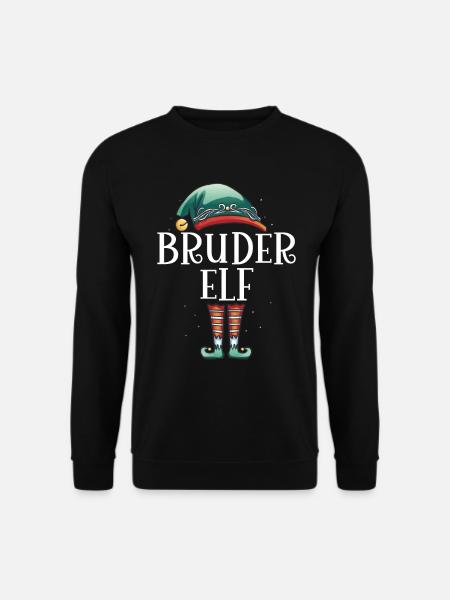 Weihnachten Partnerkostüm Bruder Elf Elfe Elfen - Unisex Pullover - Schwarz