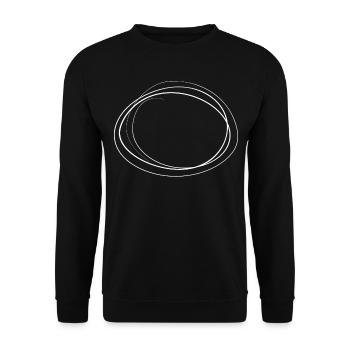 Cercle blanc abstrait - Sweat-shirt Unisexe - noir - Devant - Alina (178cm) & Michal (187cm)