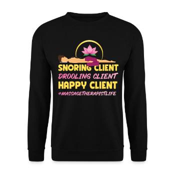 Massothérapeute agréé Thérapie - Sweat-shirt Unisexe - noir - Devant - Alina (178cm) & Michal (187cm)