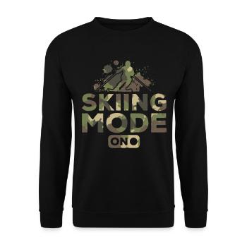 Skiing Mode On Skier Après-ski Party Ski Holiday - Unisex Sweatshirt - black - Front - Alina (178cm) & Michal (187cm)
