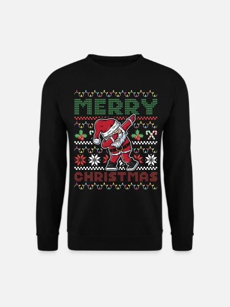 Merry Christmas Dabbing Santa Claus Pajama - Unisex Pullover - Schwarz
