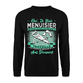 Menuisier Humour - Sweat-shirt Unisexe - noir - Devant - Alina (178cm) & Michal (187cm)