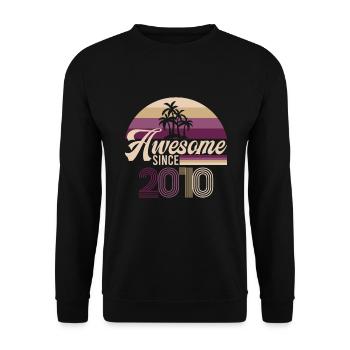 Vintage Awesome Since 2010 Birthday Retro - Unisex Sweatshirt - black - Front - Alina (178cm) & Michal (187cm)