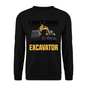 Kettenbagger Bagger Entschuldigung Baumaschine - Unisex Pullover - Schwarz - Vorne - Alina (178cm) & Michal (187cm)