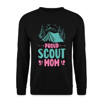Proud Scout Mom Camping Adventure Outdoor - Unisex Sweatshirt - black - Front - Alina (178cm) & Michal (187cm)