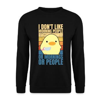 Duck With Knife Duck with Knife I hate people - Unisex Sweatshirt - black - Front - Alina (178cm) & Michal (187cm)