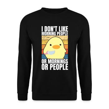 Duck With Knife Duck with Knife I hate people - Unisex Sweatshirt - black - Front - Alina (178cm) & Michal (187cm)