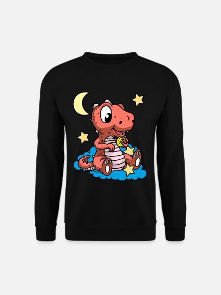 Guten Nacht Dino Drachen Kinder Sternenhimmel - Unisex Pullover - Schwarz