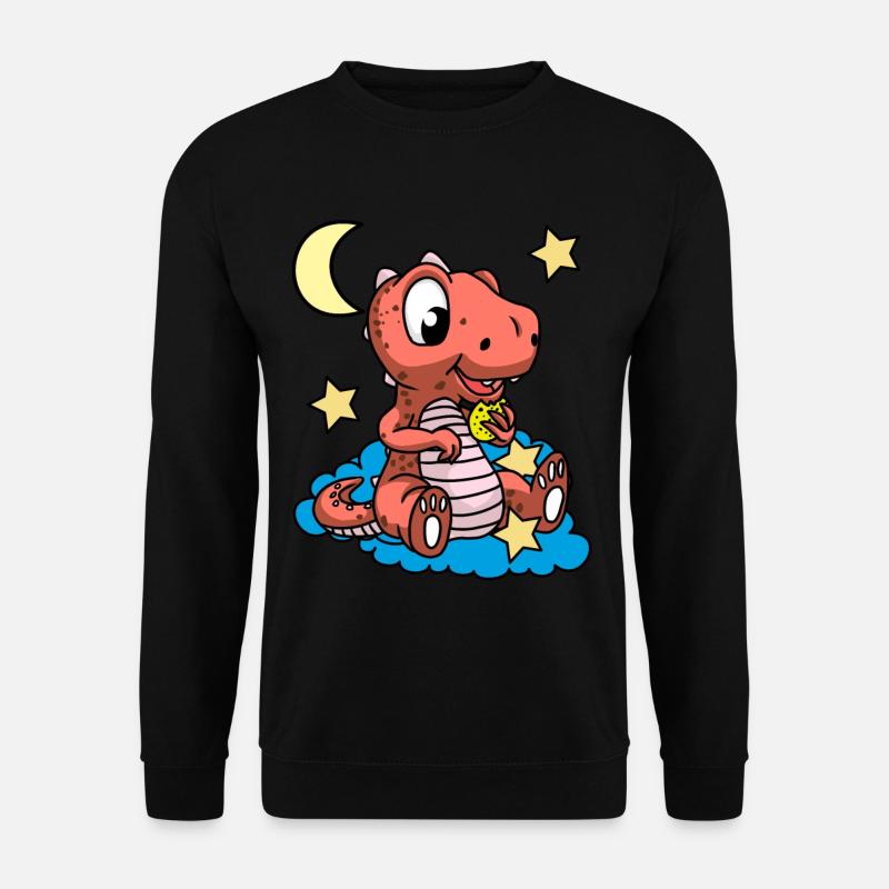 Guten Nacht Dino Drachen Kinder Sternenhimmel - Unisex Pullover - Schwarz