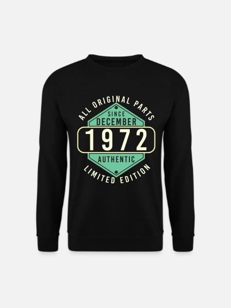 Dezember 1972 Retro Geschenkidee - Unisex Pullover - Schwarz