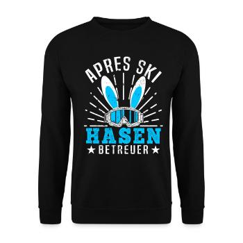 Après-ski Hasen Betreuer - Skifahrer Skiurlaub - Unisex Pullover - Schwarz - Vorne - Alina (178cm) & Michal (187cm)