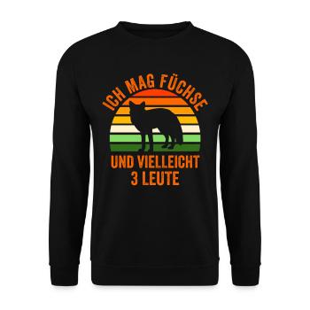 Füchse Wald Fuchs - Unisex Pullover - Schwarz - Vorne - Alina (178cm) & Michal (187cm)