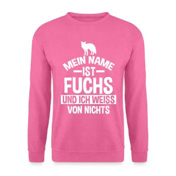 Waltier Waldbewohner Fuchs - Unisex Pullover - Pink - Vorne