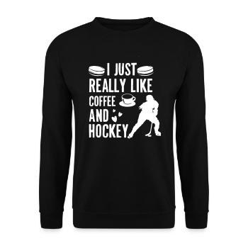 Hockey sur glace Hockey Joueur de hockey sur glace Équipe de hockey sur glace - Sweat-shirt Unisexe - noir - Devant - Alina (178cm) & Michal (187cm)