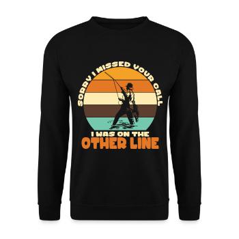 Fly Fishing Fishing Fish Angler Angel Gift - Unisex Sweatshirt - black - Front - Alina (178cm) & Michal (187cm)